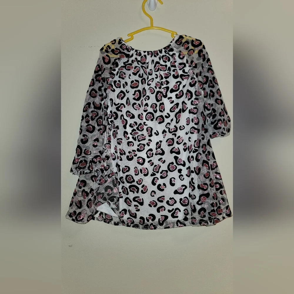 Girls sparkle leopard dress 2t - Picture 2 of 6